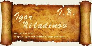 Igor Miladinov vizit kartica